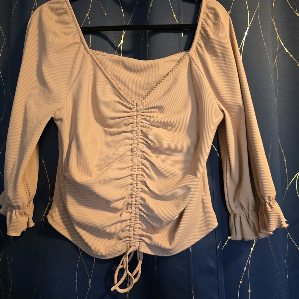 Elegant Ruched Blush Top